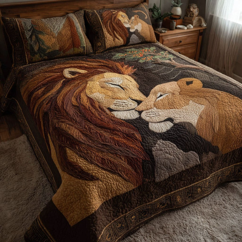 Eternal Wild Love 3-Piece Quilted Bedding Set — quilt and two matching pillow shams