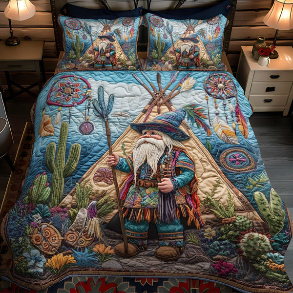 Dream Weaver quilted 3-piece bedding set on a made bed with two matching pillow shams