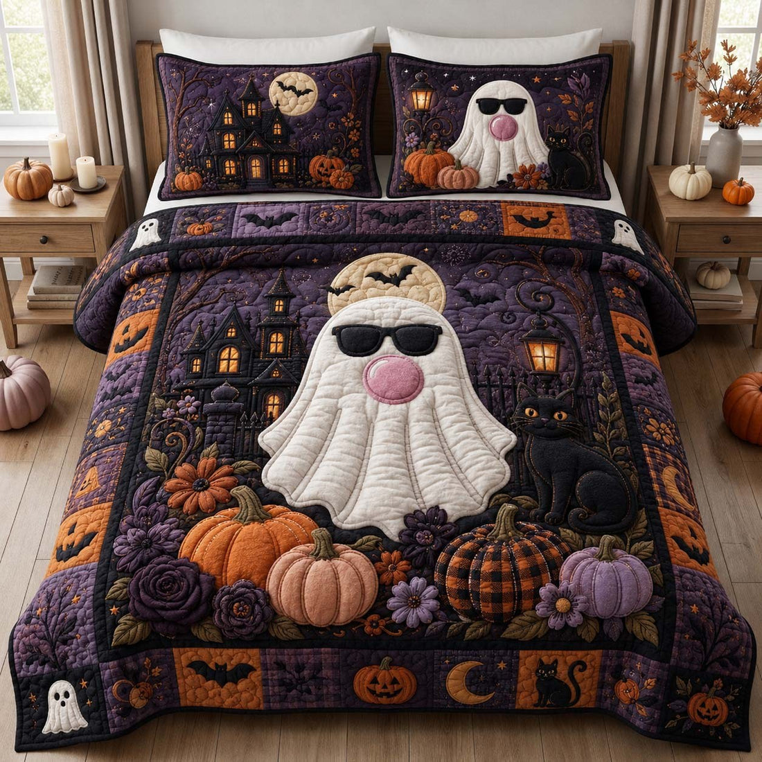 Halloween quilt set, printed to order before the season