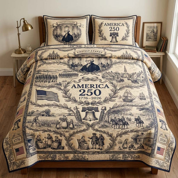 Colonial Heritage 3-Piece Quilted Bedding Set — quilt and two matching pillow shams