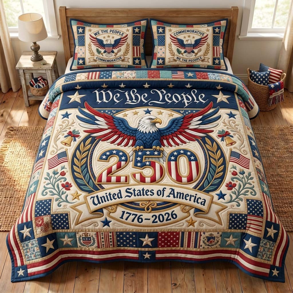 Eagle Legacy 3-Piece Quilted Bedding Set — quilt and two matching pillow shams