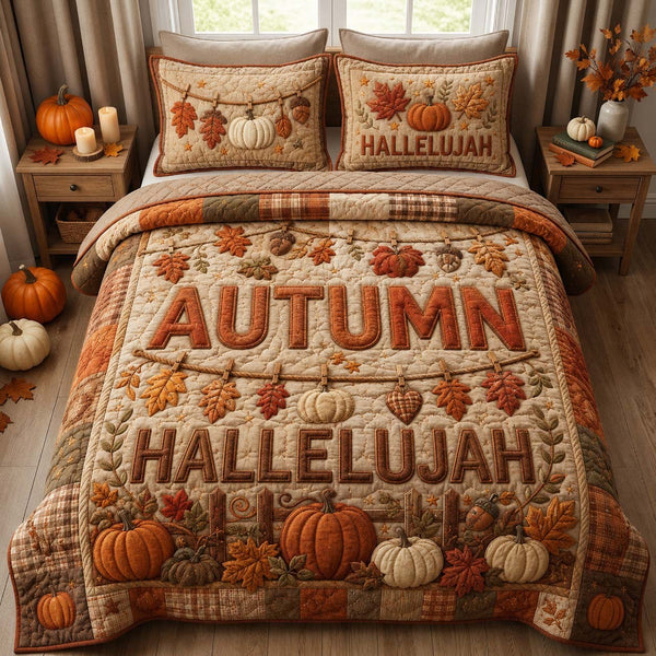 Cool Ghost Night 3-Piece Quilted Bedding Set — quilt and two matching pillow shams