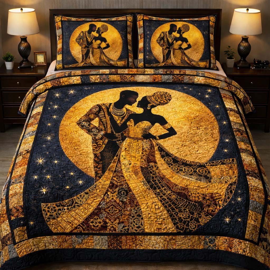 Eternal Tribal Love 3-Piece Quilted Bedding Set — quilt and two matching pillow shams