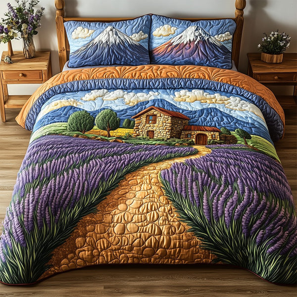 A Walk Through Peace 3-Piece Quilted Bedding Set — quilt and two matching pillow shams