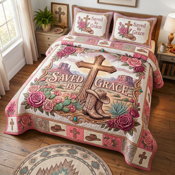Faith Ranch 3-Piece Quilted Bedding Set — quilt and two matching pillow shams