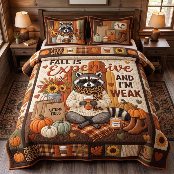 Fall Mood 3-Piece Quilted Bedding Set — quilt and two matching pillow shams