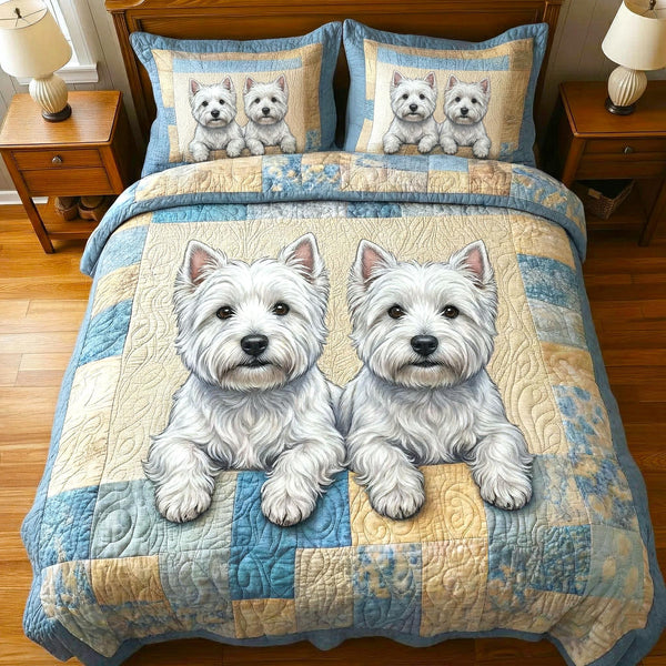 Cozy Paws 3-Piece Quilted Bedding Set - Design 3 — quilt and two matching pillow shams