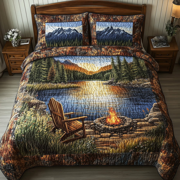 Cozy Harmony 3-Piece Quilted Bedding Set - Design 1 — quilt and two matching pillow shams