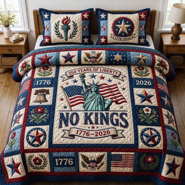 250 Years Of Liberty 3-Piece Quilted Bedding Set — quilt and two matching pillow shams