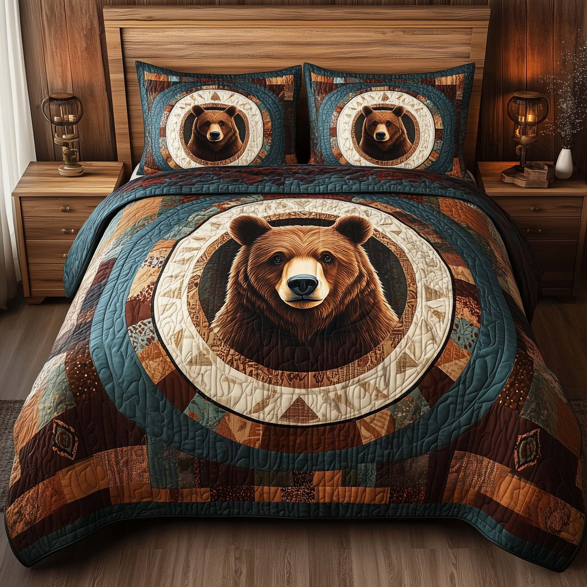 Boho Guardian 3-Piece Quilted Bedding Set — quilt and two matching pillow shams