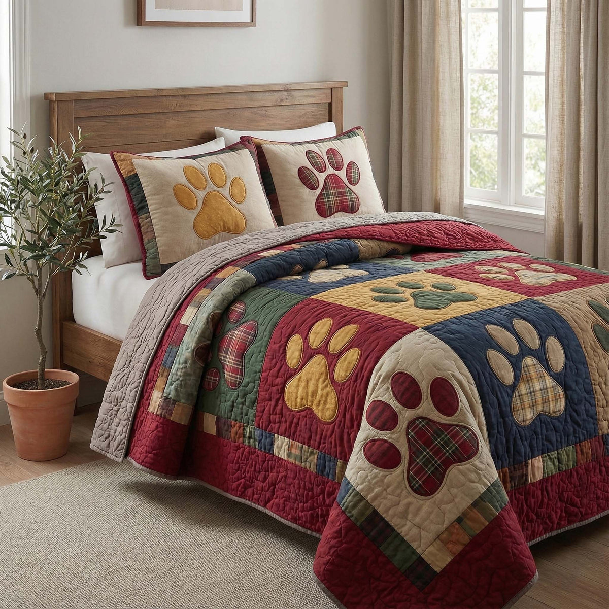Cozy Patches 3-Piece Quilted Bedding Set — quilt and two matching pillow shams