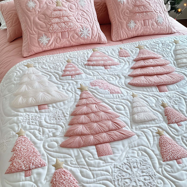 Christmas Vibe 3-Piece Quilted Bedding Set - Design 1 — quilt and two matching pillow shams