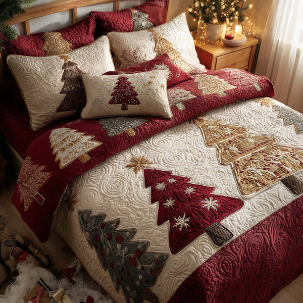 Christmas Vibe 3-Piece Quilted Bedding Set - Design 3 — quilt and two matching pillow shams