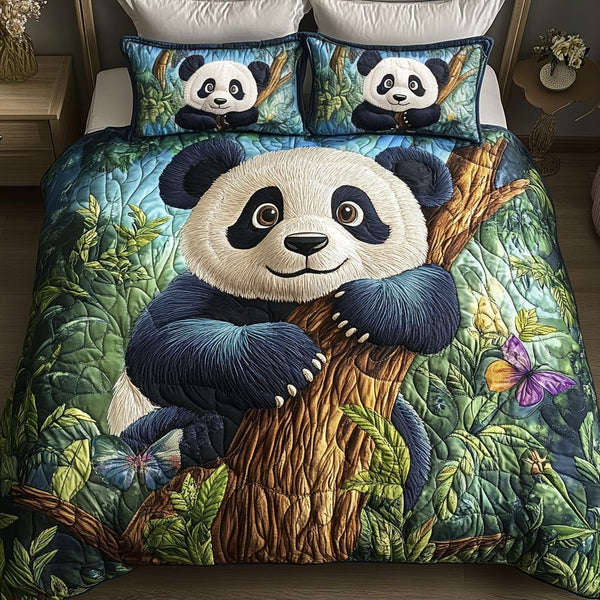 Bamboo Bliss quilted 3-piece bedding set on a made bed with two matching pillow shams