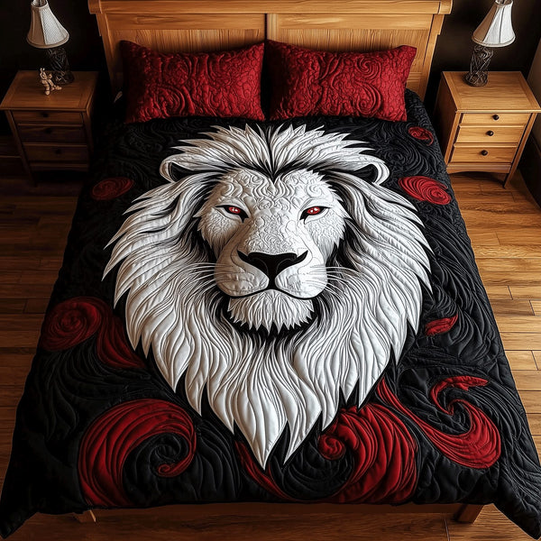 Bramblewood Dreams quilted 3-piece bedding set on a made bed with two matching pillow shams