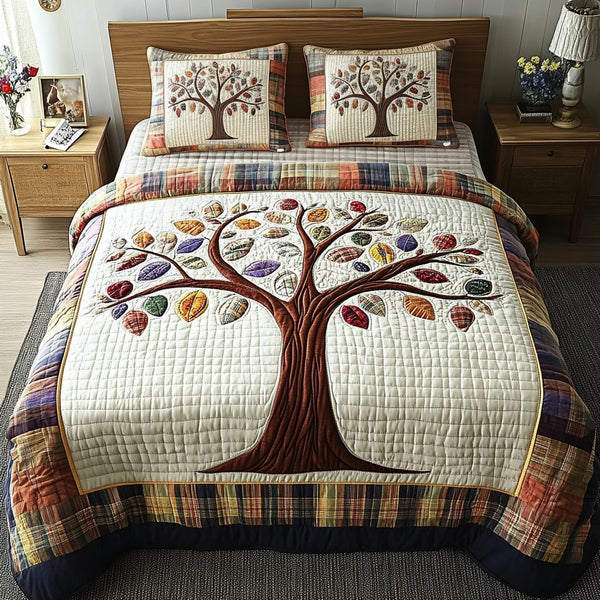 Classic Canopy quilted 3-piece bedding set on a made bed in a farmhouse bedroom
