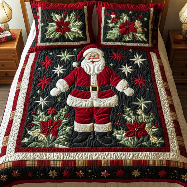 Claus Comfort quilted 3-piece bedding set on a made bed with two matching pillow shams