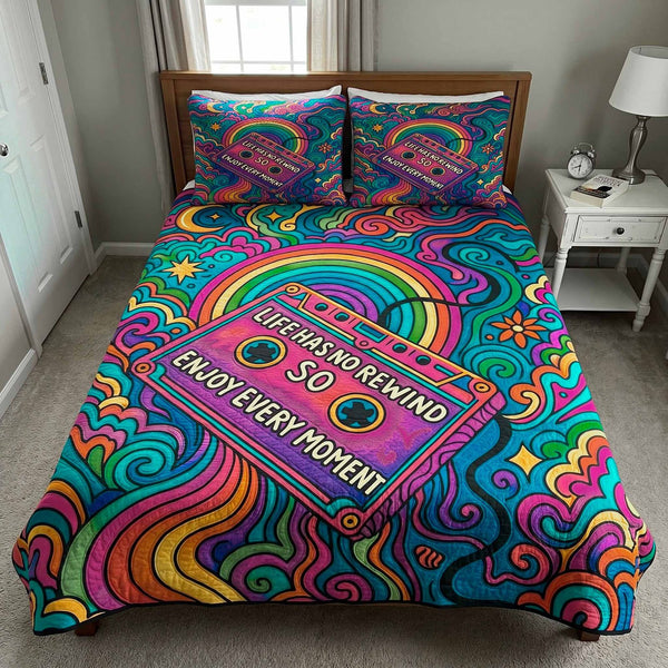 Dream Spirit quilted 3-piece bedding set on a made bed with two matching pillow shams