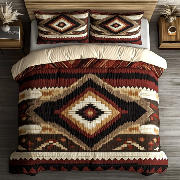 Ethereal Star quilted 3-piece bedding set on a made bed with two matching pillow shams
