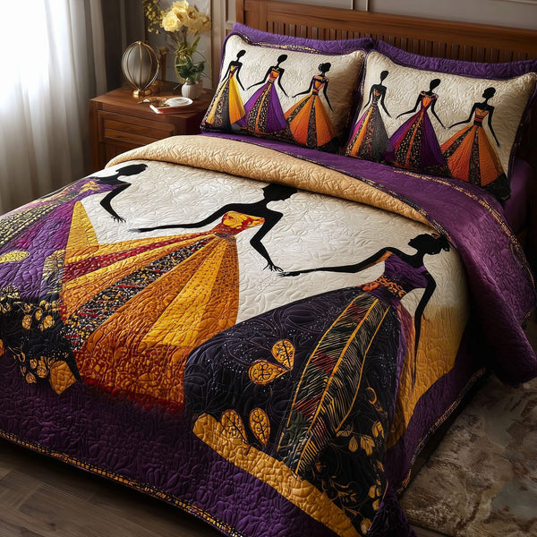 Heritage Soul quilted 3-piece bedding set on a made bed in a farmhouse bedroom