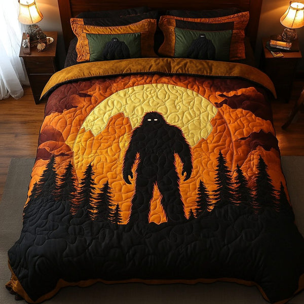 Legendary Trail quilted 3-piece bedding set on a made bed with two matching pillow shams
