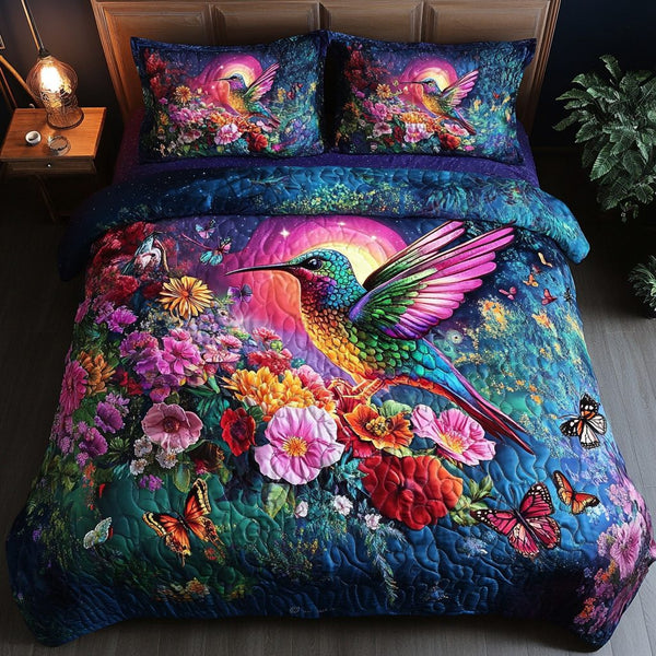 Nectar Dreams quilted 3-piece bedding set on a made bed with two matching pillow shams