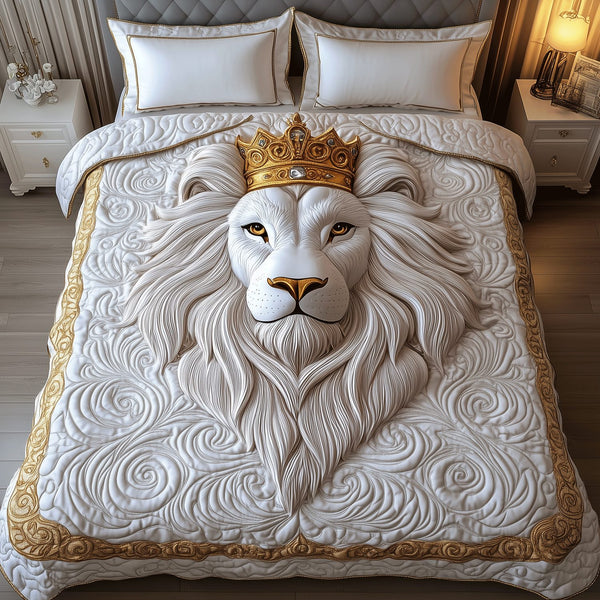 Northern Harvest quilted 3-piece bedding set on a made bed with two matching pillow shams