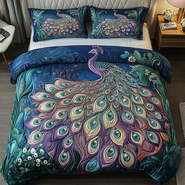 Regal Display quilted 3-piece bedding set on a made bed with two matching pillow shams