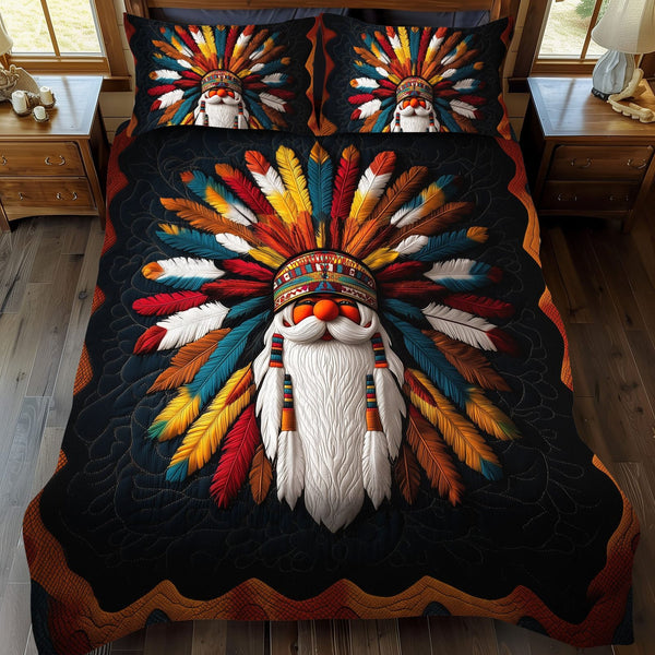 Sacred Haven quilted 3-piece bedding set on a made bed in a softly lit bedroom
