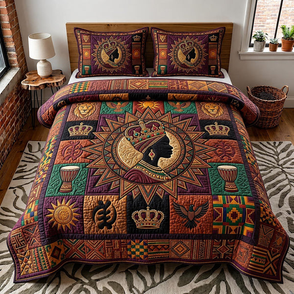 Soul Legacy quilted 3-piece bedding set on a made bed with two matching pillow shams