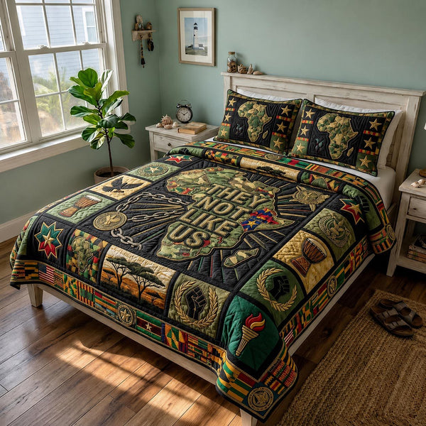 Soul Legacy quilted 3-piece bedding set on a made bed with two matching pillow shams