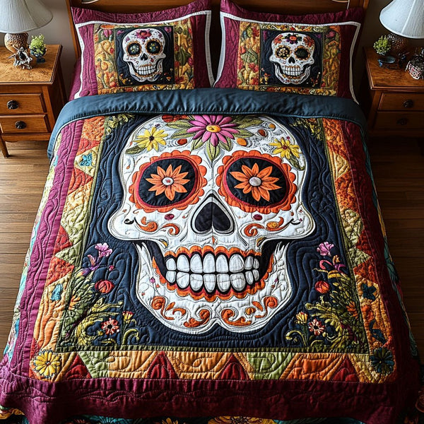 Soul Light quilted 3-piece bedding set on a made bed with two matching pillow shams