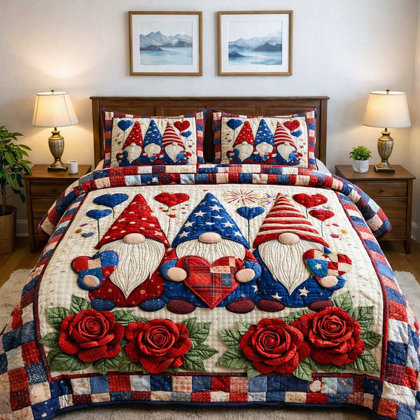 Star Legacy quilted 3-piece bedding set on a made bed with two matching pillow shams