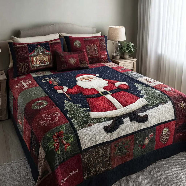 Sweet Dreams quilted 3-piece bedding set on a made bed with two matching pillow shams