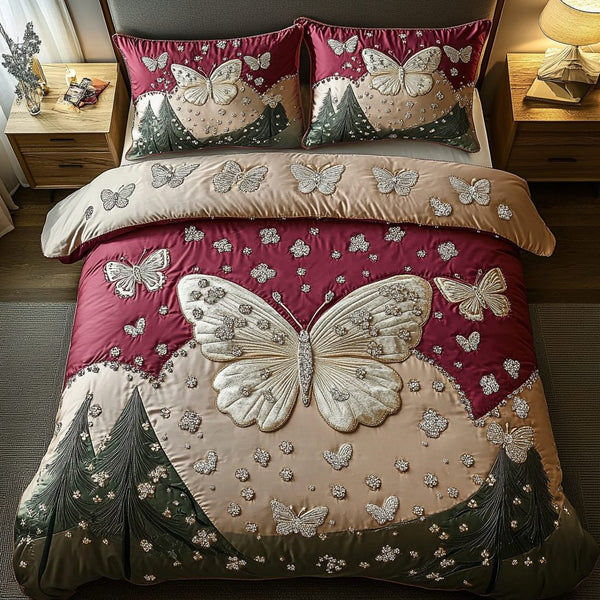Sweet Escape quilted 3-piece bedding set on a made bed with two matching pillow shams