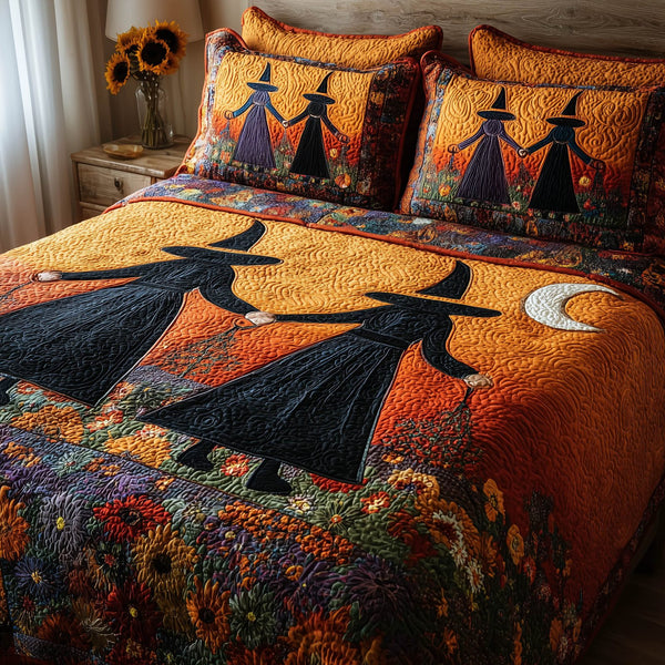 Timeless Magic quilted 3-piece bedding set on a made bed in a farmhouse bedroom