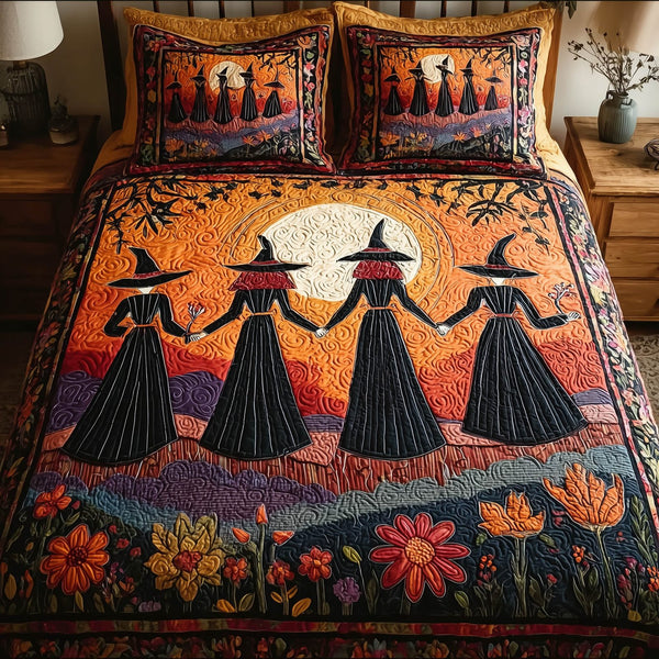 Timeless Magic quilted 3-piece bedding set on a made bed in a farmhouse bedroom