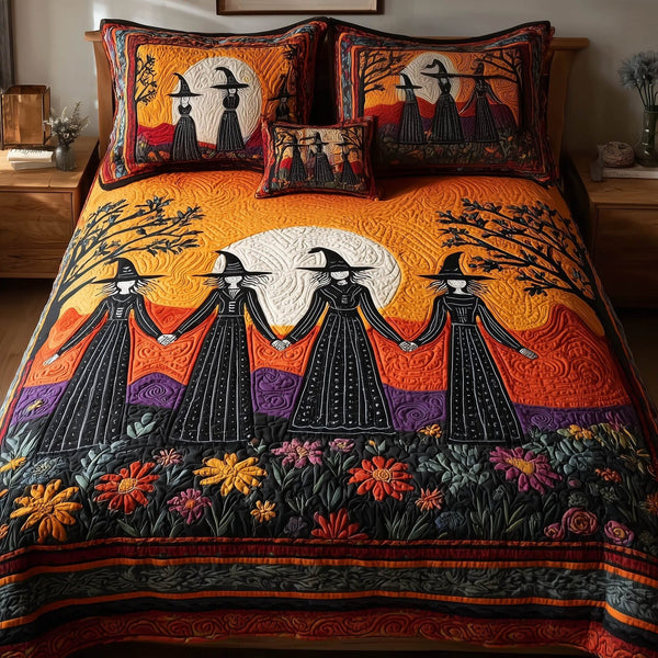 Timeless Magic quilted 3-piece bedding set on a made bed in a farmhouse bedroom