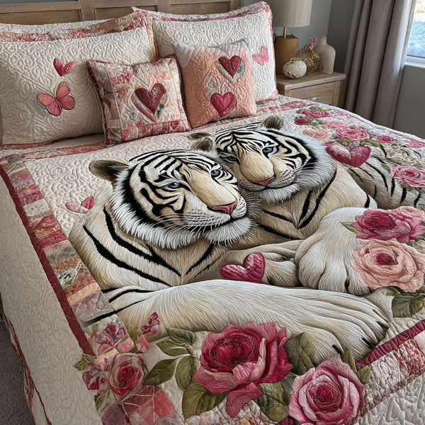True Together quilted 3-piece bedding set on a made bed with two matching pillow shams